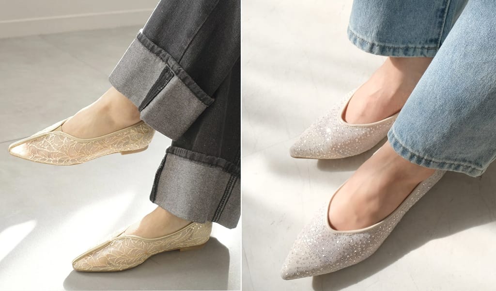 計算されたシアー感で涼しげに。『素足を見せない大人の品格』夏のメッシュ&チュールパンプス