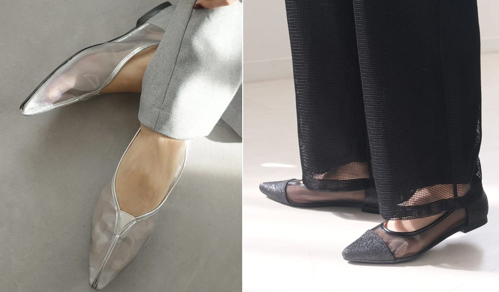 計算されたシアー感で涼しげに。『素足を見せない大人の品格』夏のメッシュ&チュールパンプス