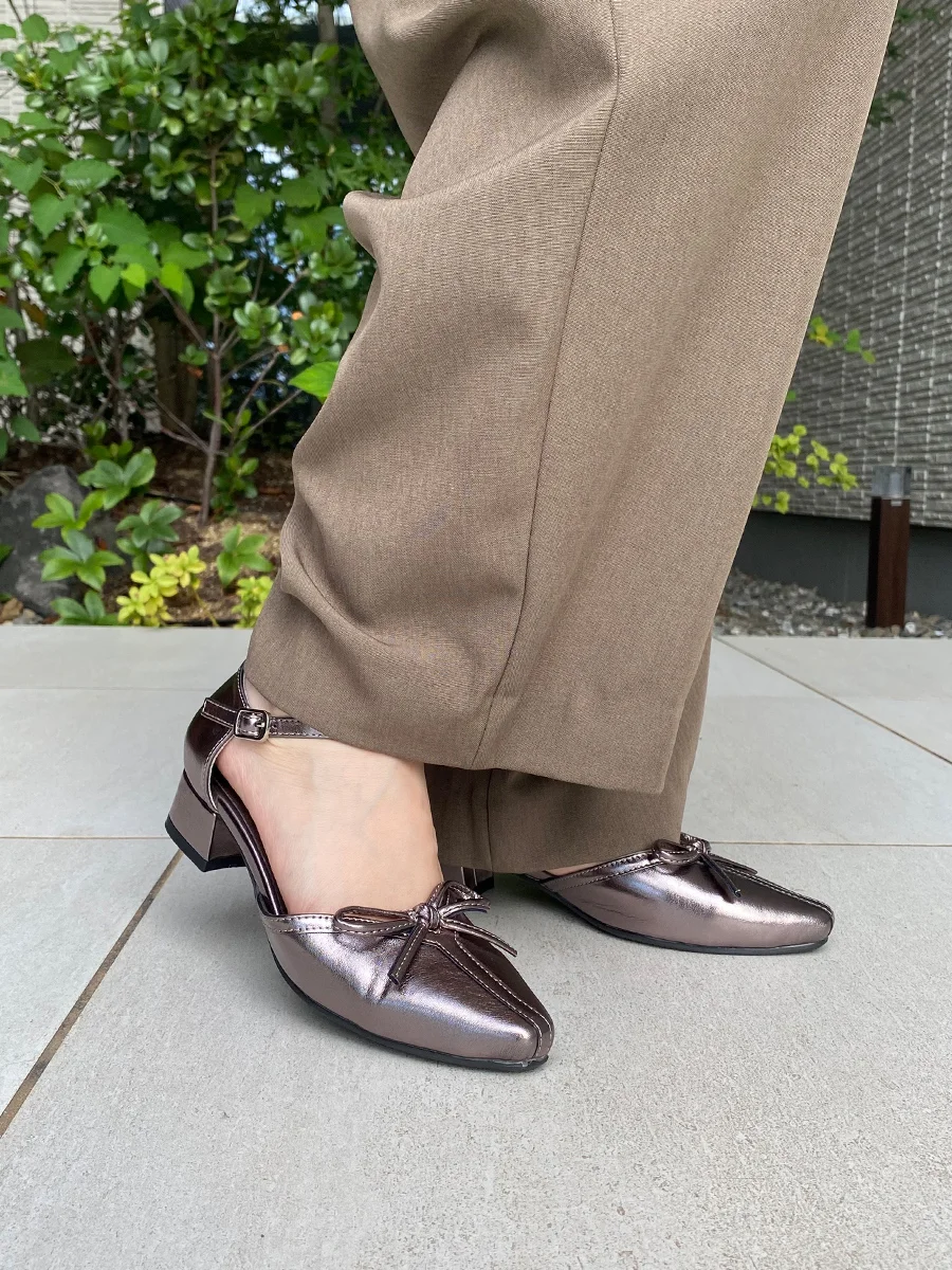 リボン セパレート パンプス レディース