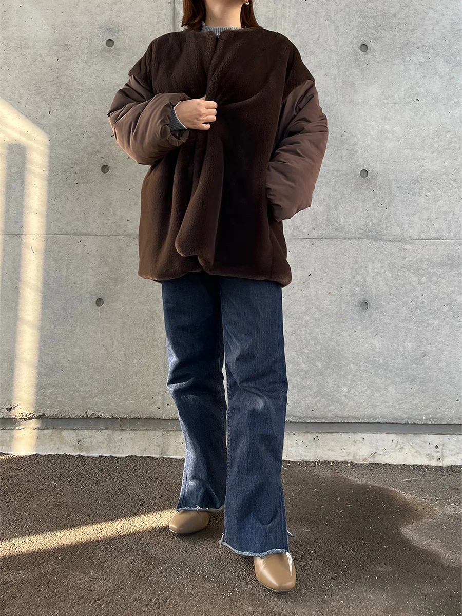 裏起毛 スクエアトゥ プレートヒール ショートブーツ レディース