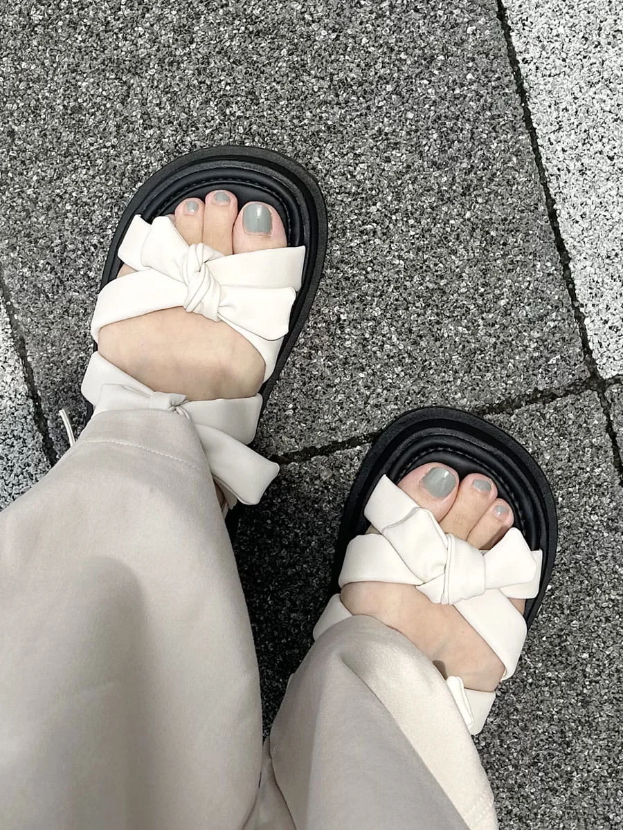 リボン ストラップ 3WAY スポーツサンダル スポサン レディース