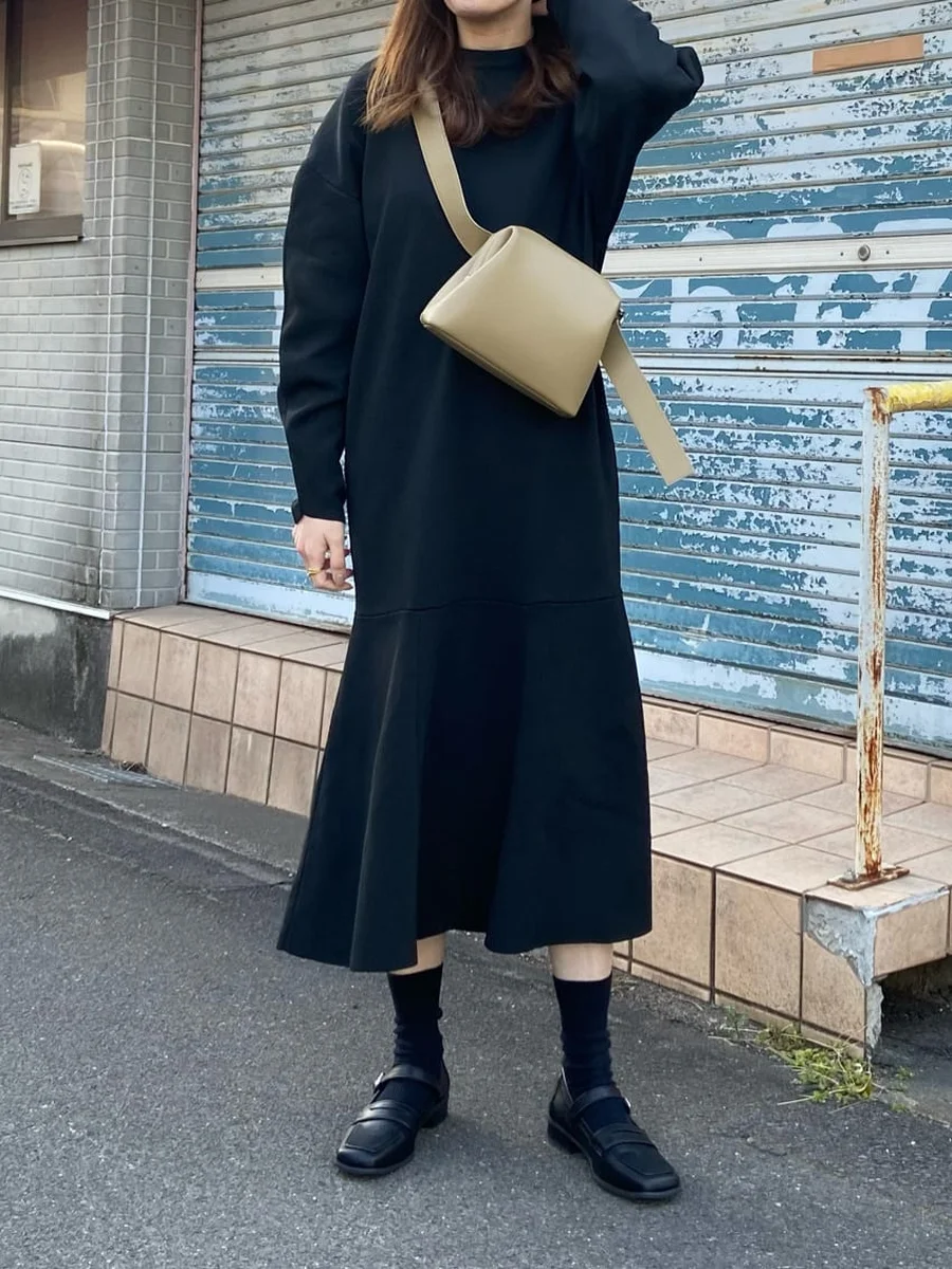 スクエアトゥ ストラップ ローファーパンプス レディース
