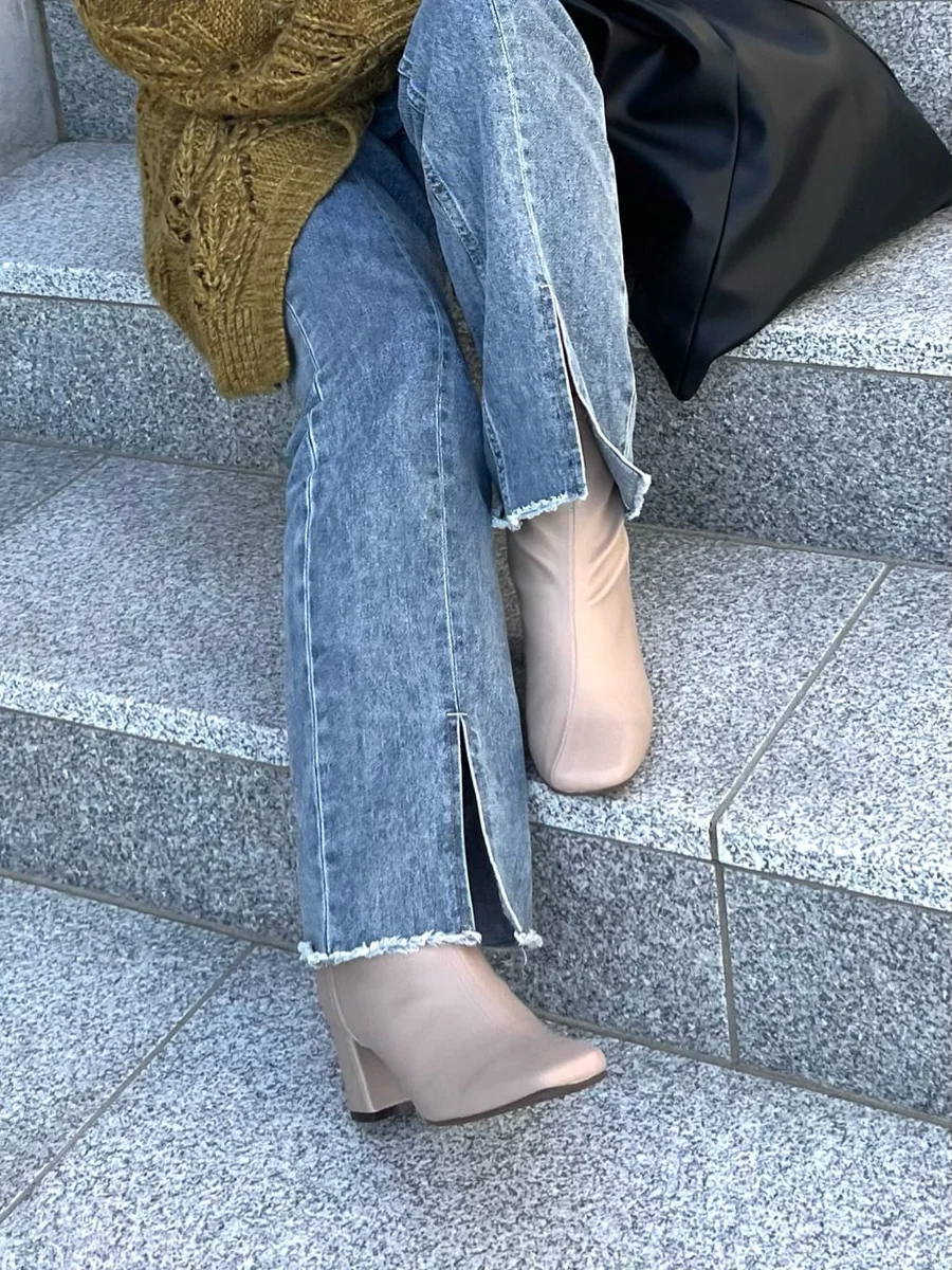 ストレッチ ショートブーツ レディース