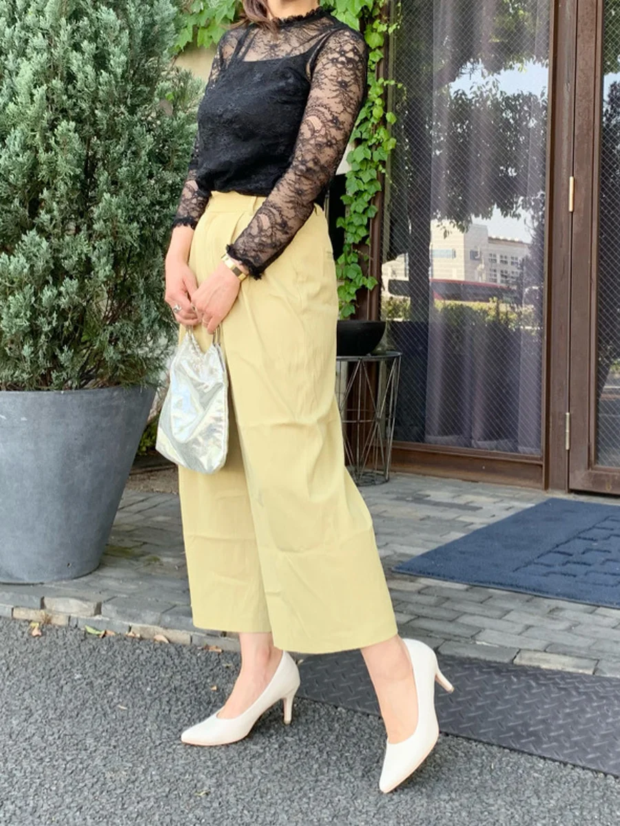 ポインテッドトゥ パンプス 7cm生地巻きヒール レディース