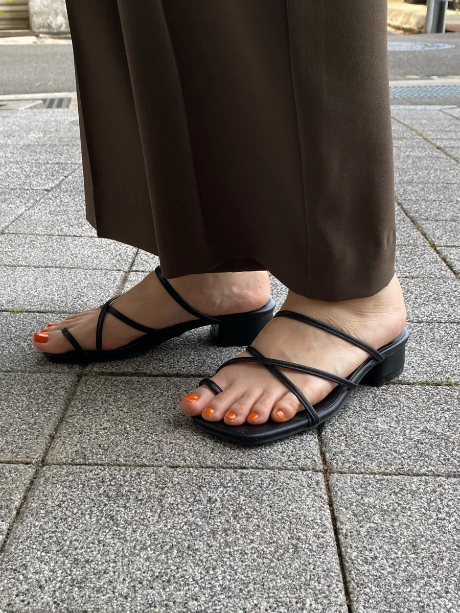 細ストラップ 2WAY トング サンダル レディース