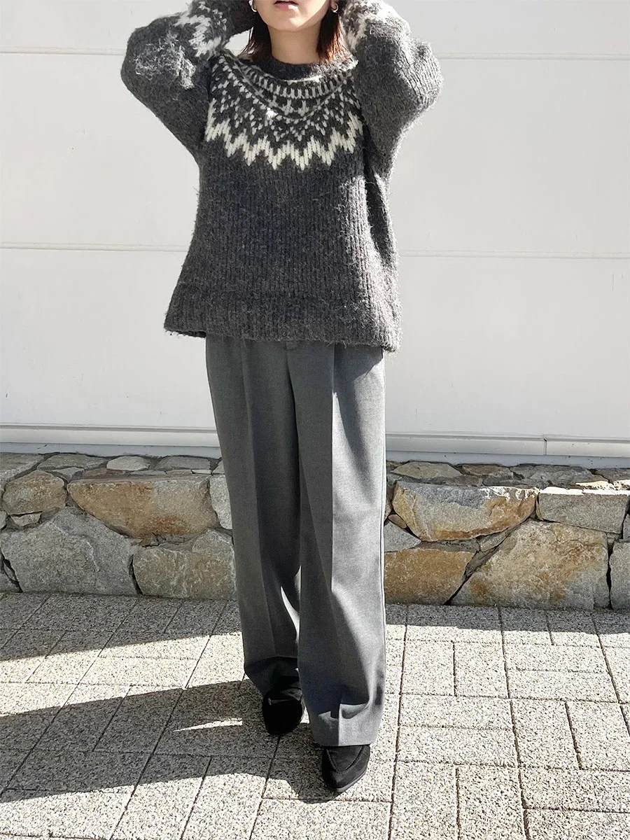 ファー付きポインテッドトゥモカシンローファー レディース