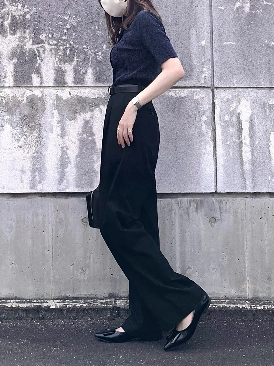 バックルモチーフ フラットパンプス レディース