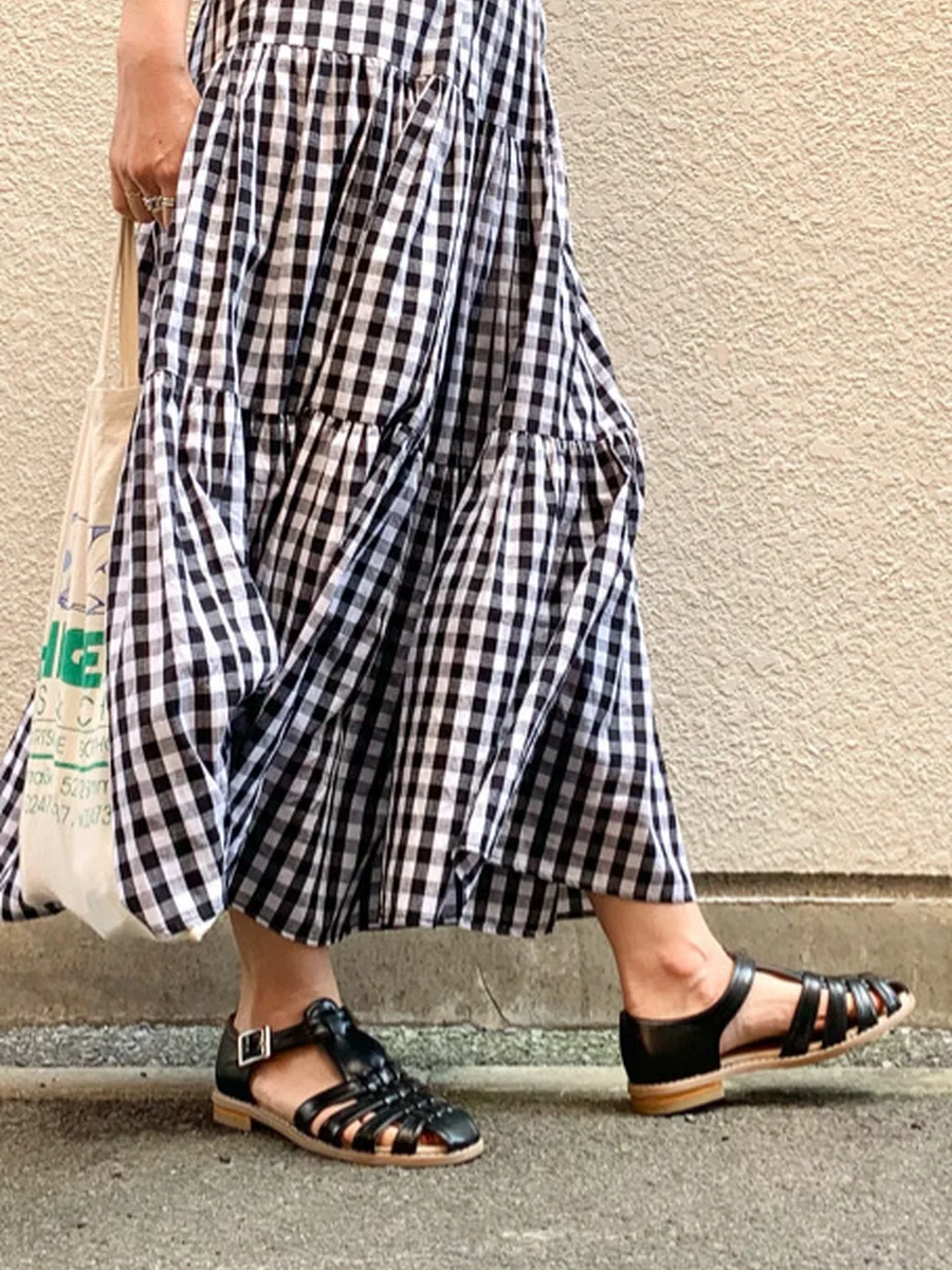 編み込みストラップサンダル レディース
