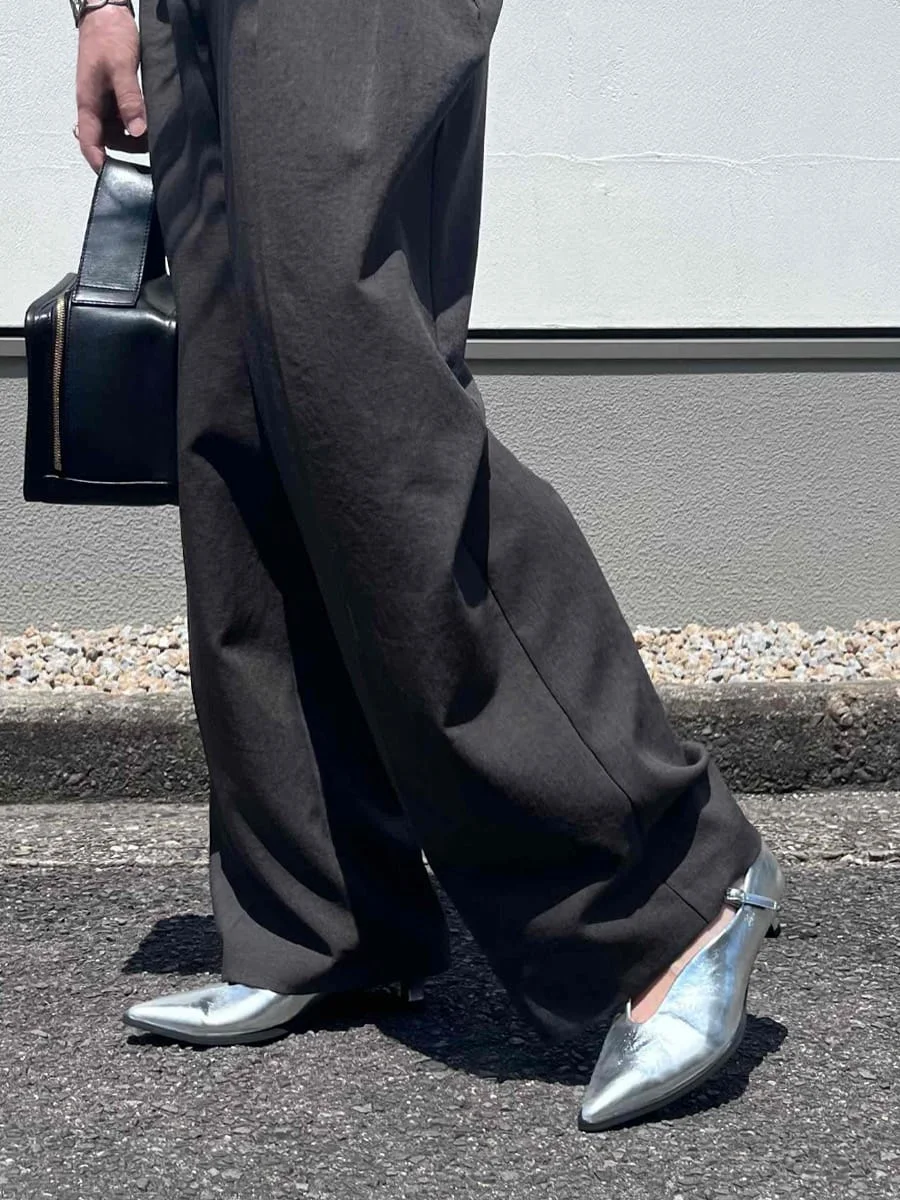 ポインテッドトゥ メリージェーン パンプス  ストラップ レディース