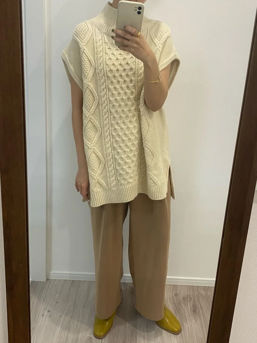 スクエアトゥ Vカット ミュール レディース