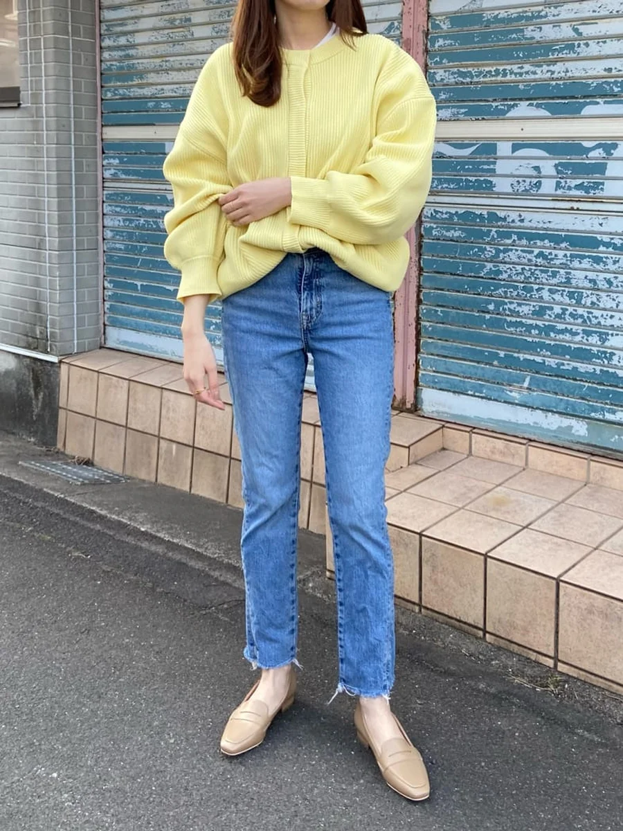 スクエアトゥ コインローファー レディース